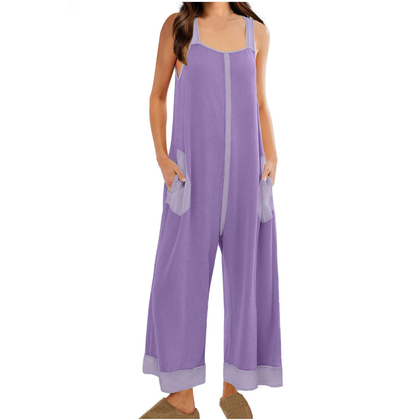 Women's Casual Loose Jumpsuit Sleeveless U-neck One-piece