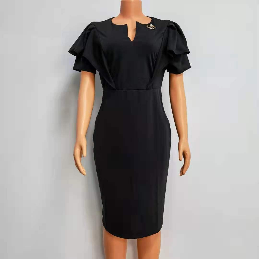 Women's Solid Color Temperament Commute Sheath Dress