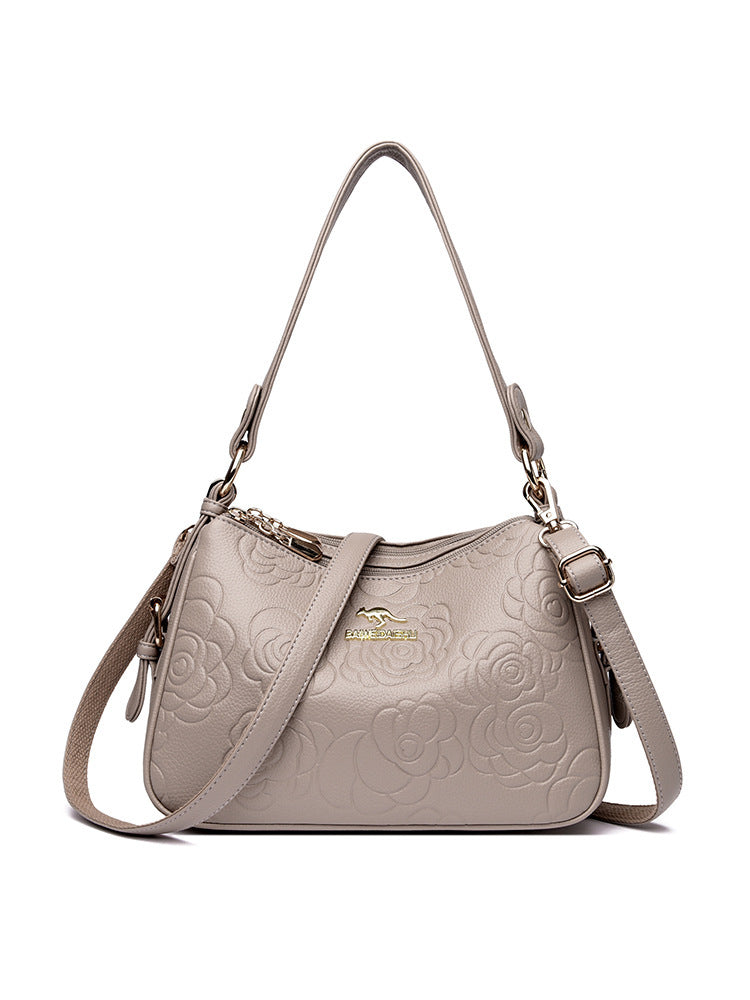 Soft Leather Textured Ethnic Style Simple Versatile Large Capacity Shoulder Messenger Bag
