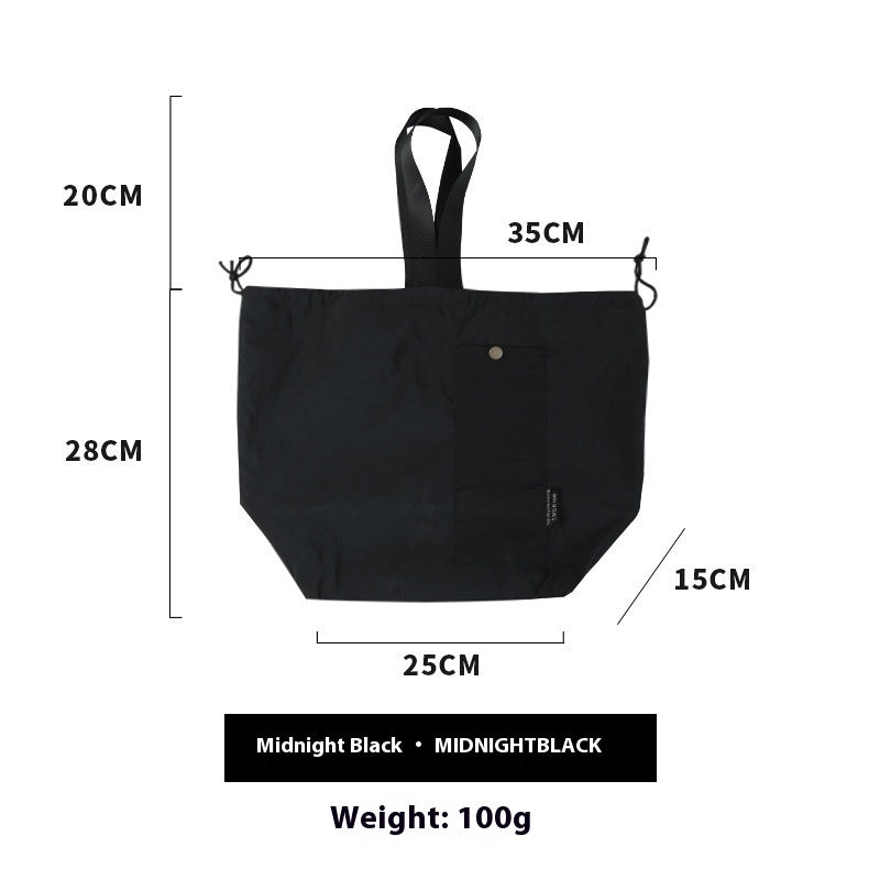 Waterproof Korean Style Large Solid Color Portable Drawstring Double-layer Lunch Bag For Students
