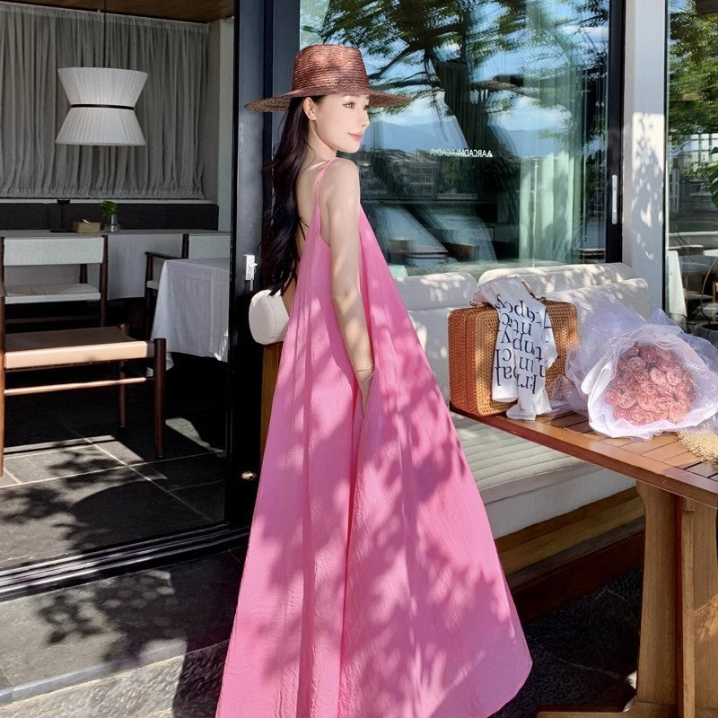Dopamine Sweet Pine Idle Style Beach Dress For Women