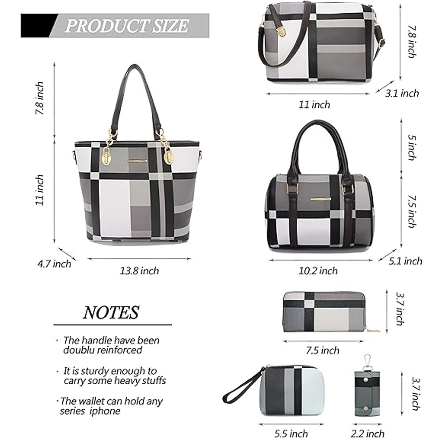 6-piece Set Of Women's Handbags, Handbags, Shoulder Bags, Leather Wallets, Shoulder Bags, Handbags, Crossbody Bags, Wallets, Hand-held Bags