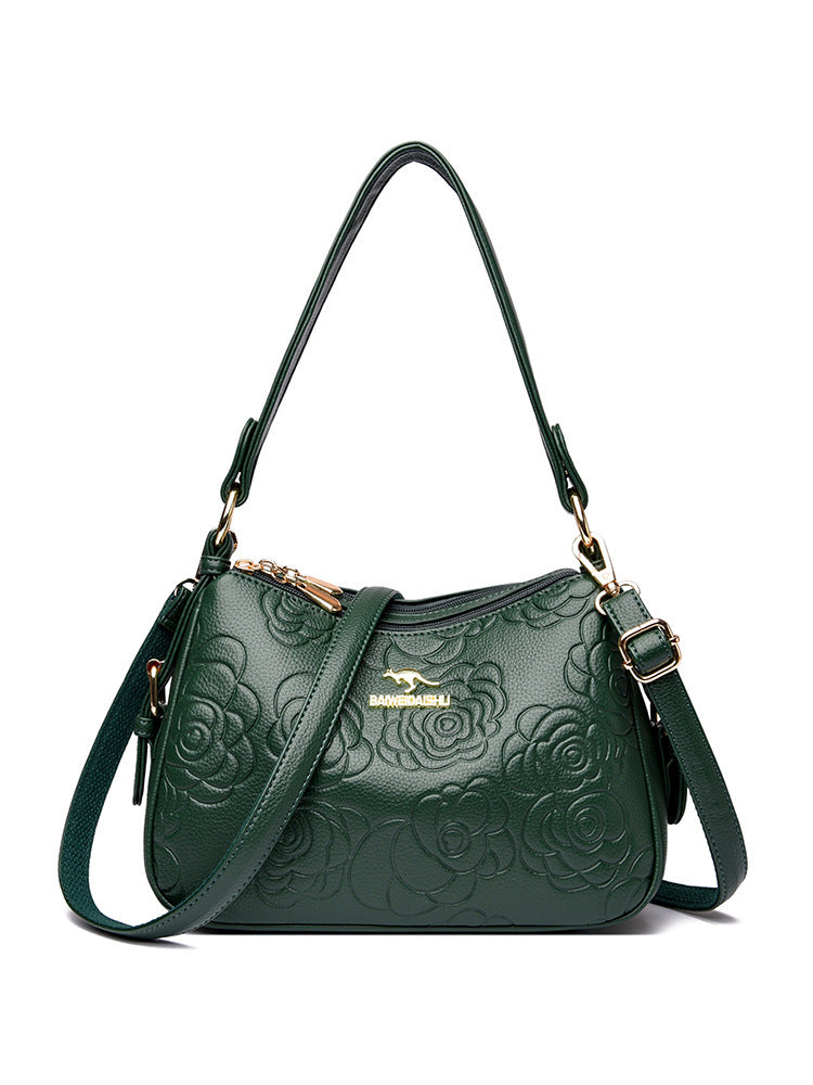 Soft Leather Textured Ethnic Style Simple Versatile Large Capacity Shoulder Messenger Bag