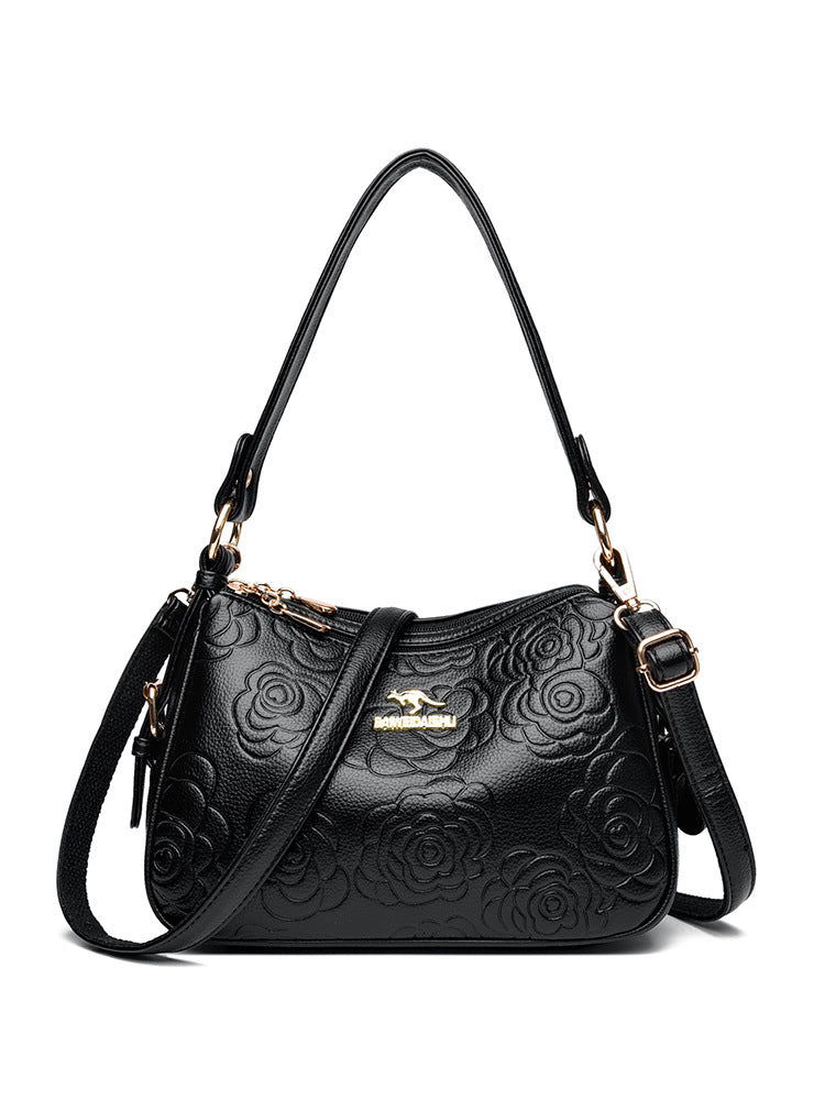 Soft Leather Textured Ethnic Style Simple Versatile Large Capacity Shoulder Messenger Bag
