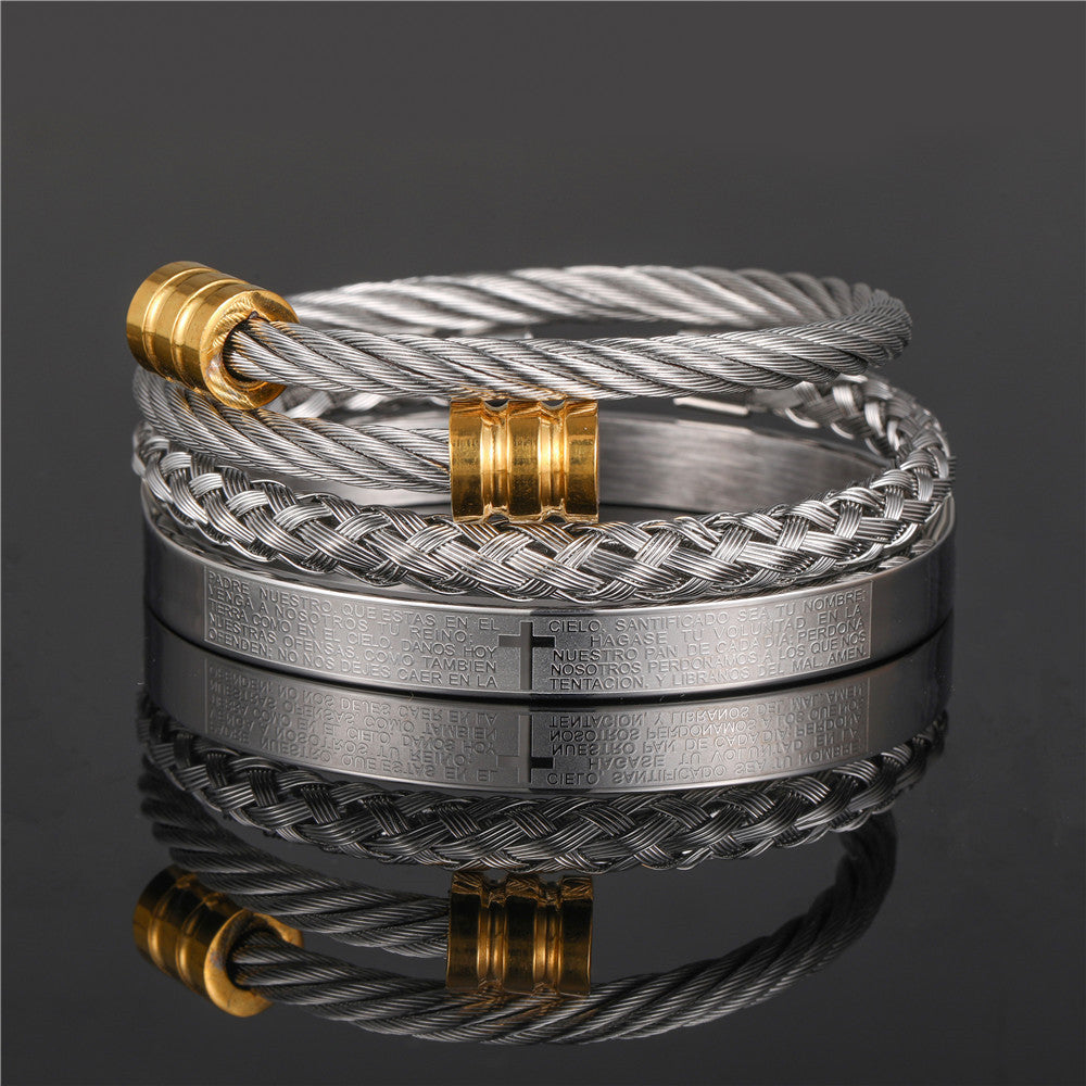 Titanium Steel Bracelet Suit Punk Creative Personality Roman