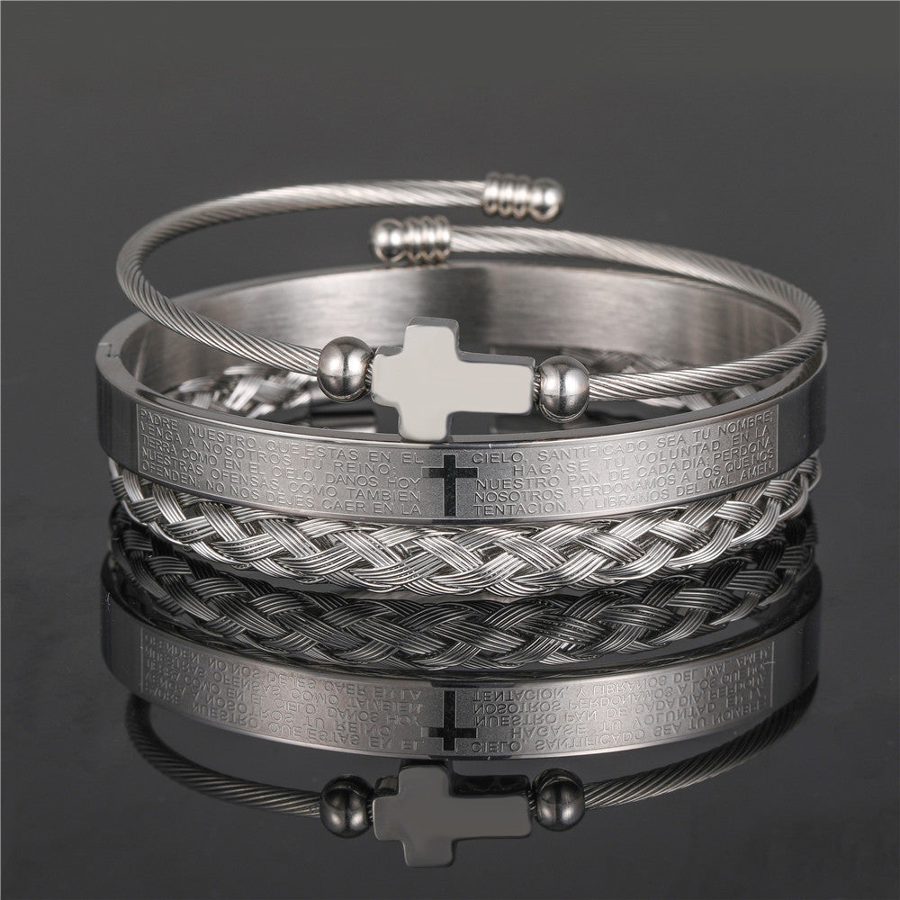 Titanium Steel Bracelet Suit Punk Creative Personality Roman