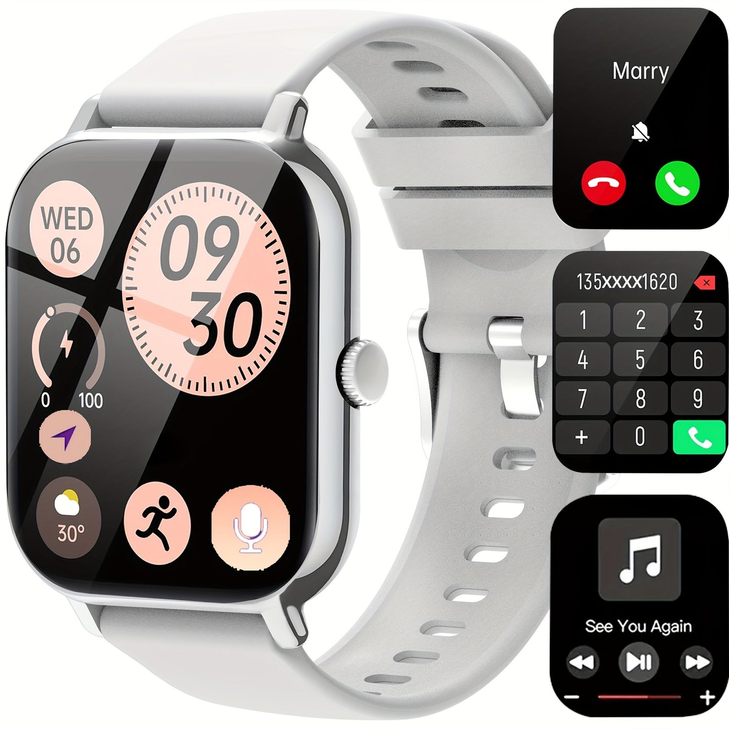 HD Large Screen Pedometer Heart Rate Monitoring Smart Watch