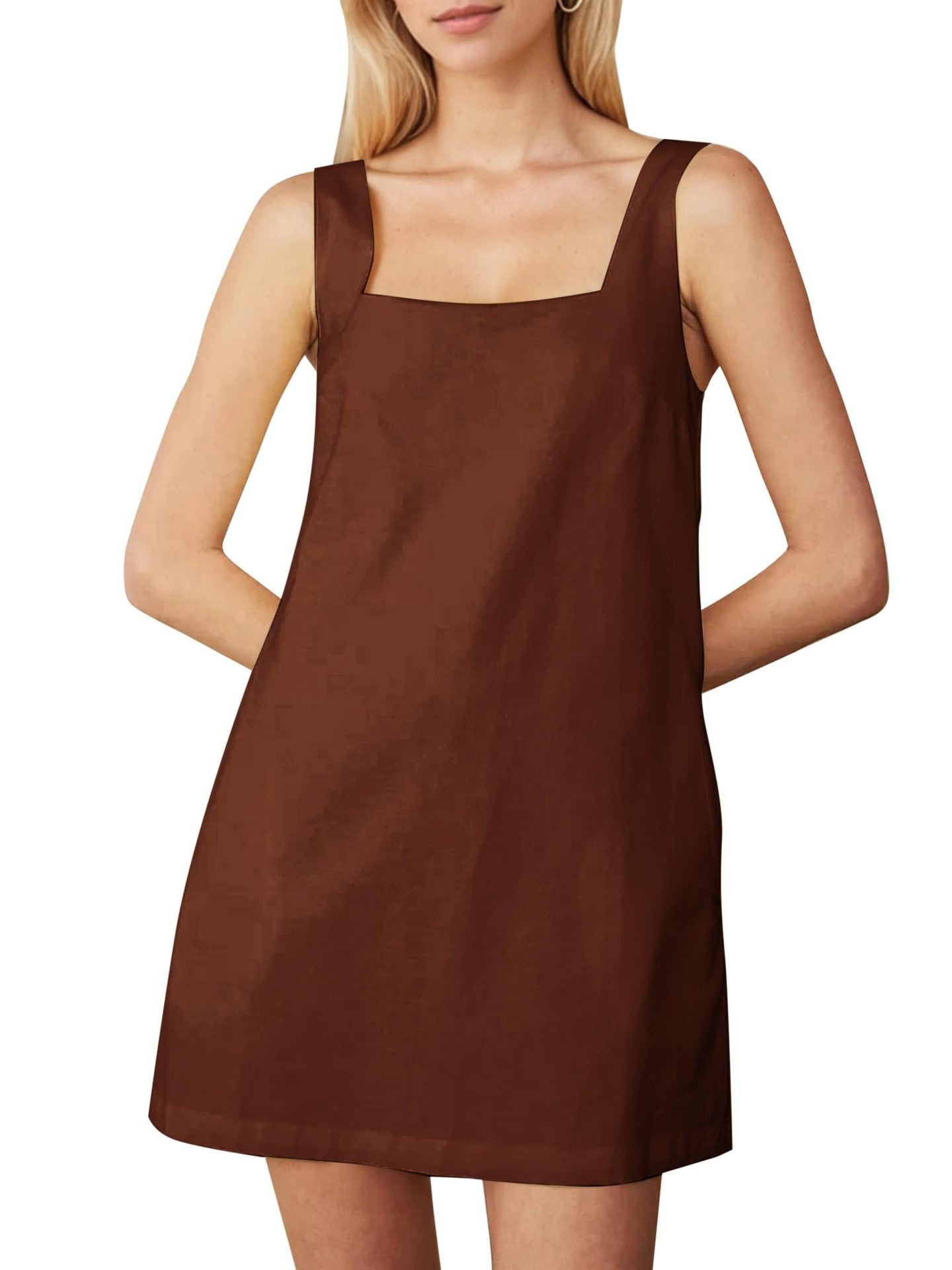 Short Korean Vest Dress Solid Color