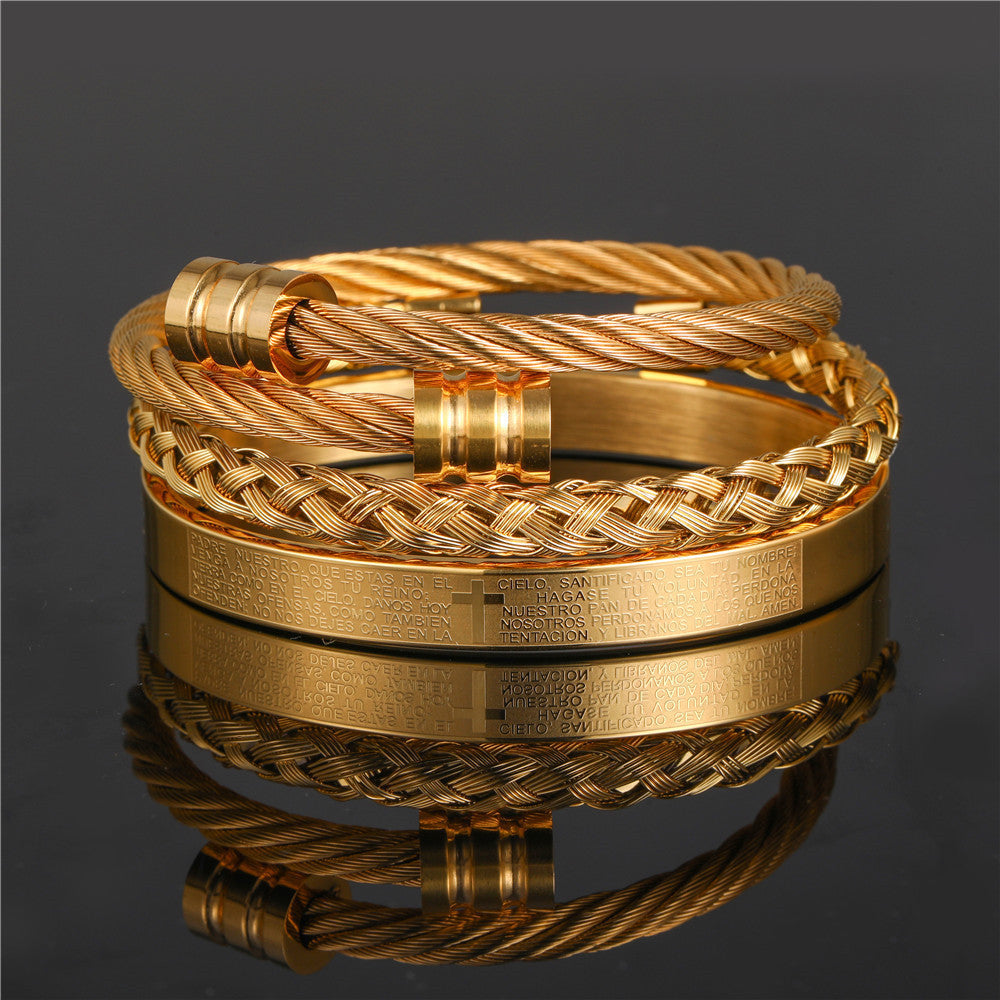 Titanium Steel Bracelet Suit Punk Creative Personality Roman