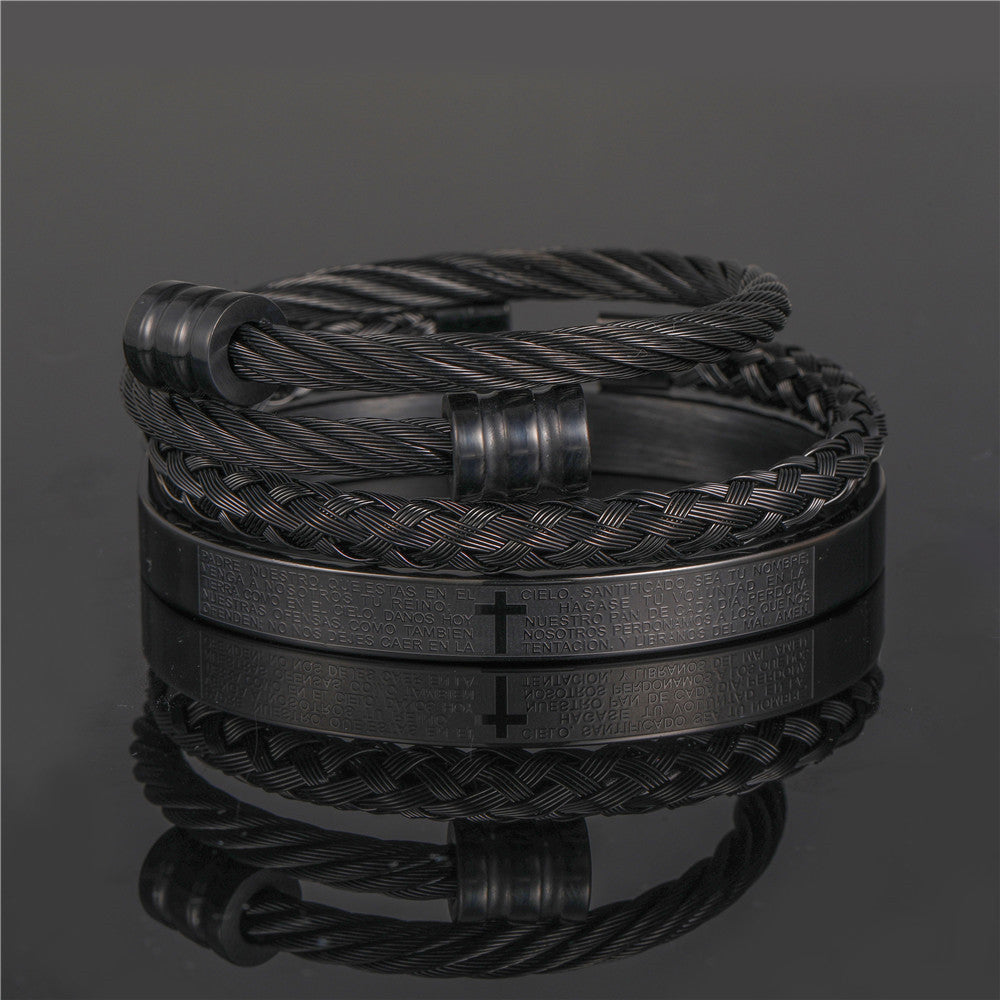 Titanium Steel Bracelet Suit Punk Creative Personality Roman