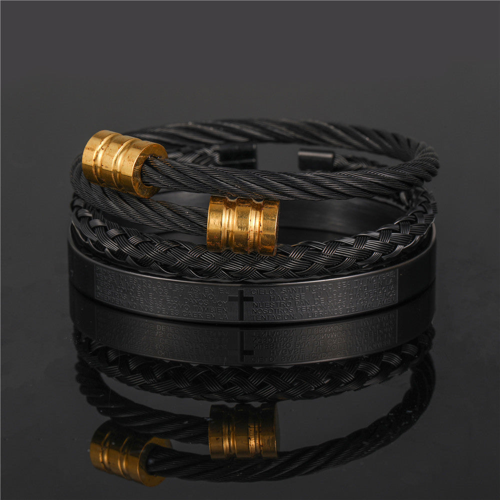 Titanium Steel Bracelet Suit Punk Creative Personality Roman