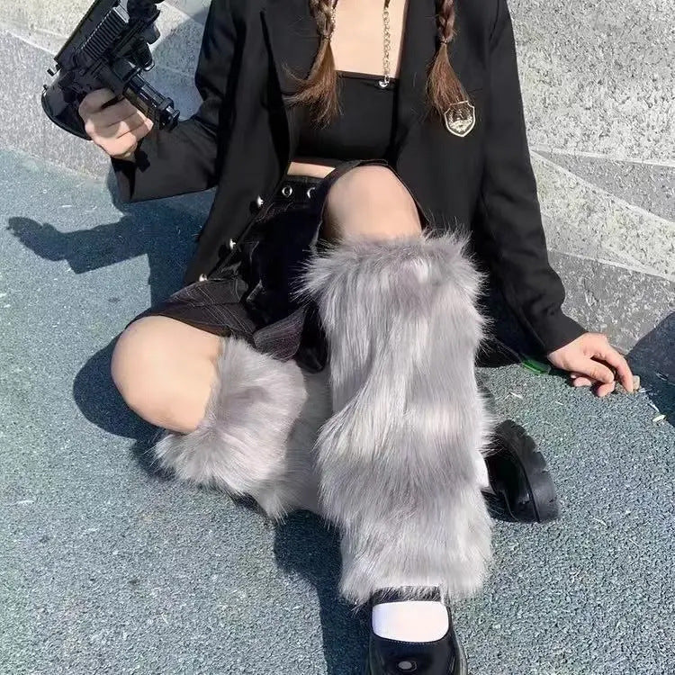 Fur Booties Warm Plush Shoe Cover Pile Style Support Hosiery