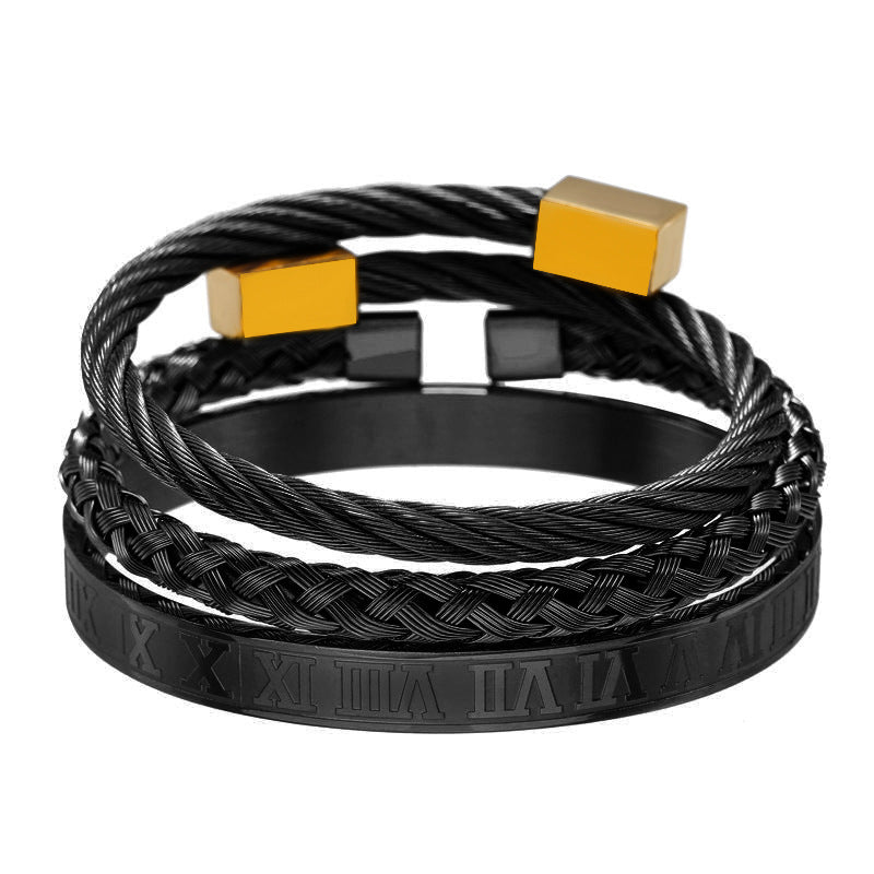 Titanium Steel Bracelet Suit Punk Creative Personality Roman