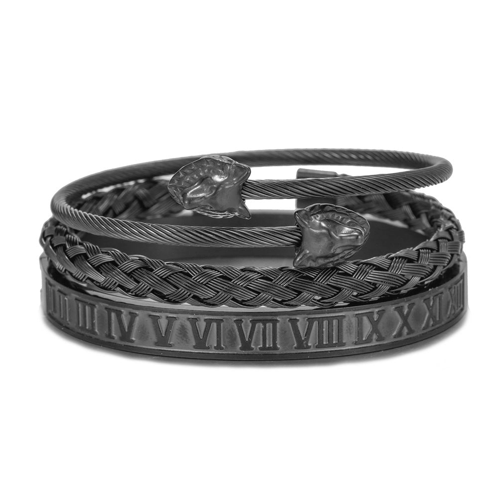 Titanium Steel Bracelet Suit Punk Creative Personality Roman