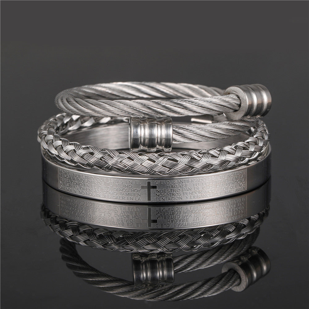 Titanium Steel Bracelet Suit Punk Creative Personality Roman