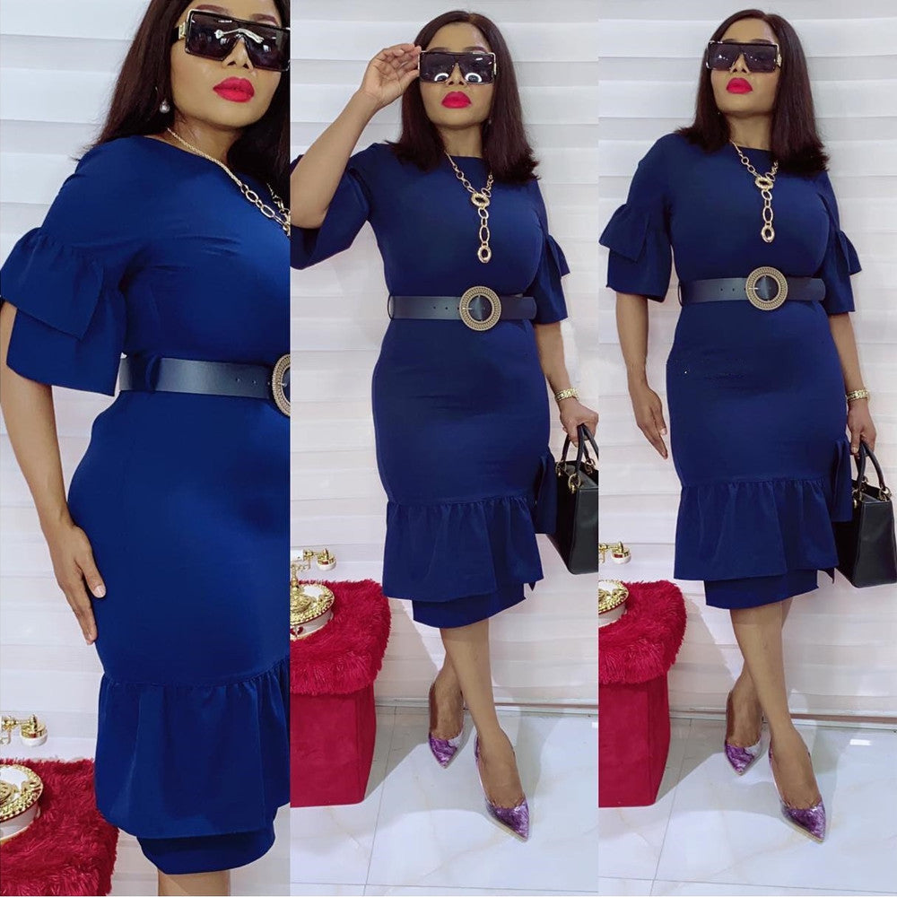 Women's Fashion Ruffles Extra Large Size Dress