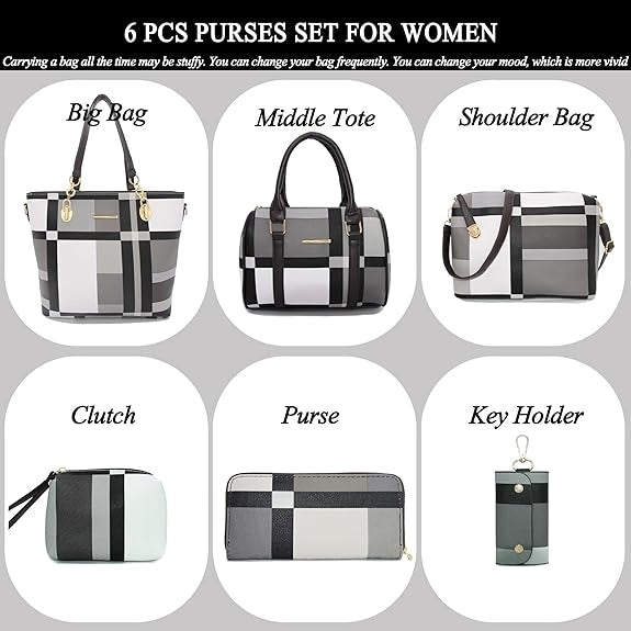 6-piece Set Of Women's Handbags, Handbags, Shoulder Bags, Leather Wallets, Shoulder Bags, Handbags, Crossbody Bags, Wallets, Hand-held Bags