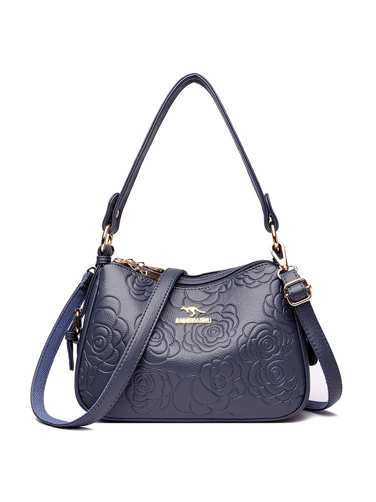 Soft Leather Textured Ethnic Style Simple Versatile Large Capacity Shoulder Messenger Bag