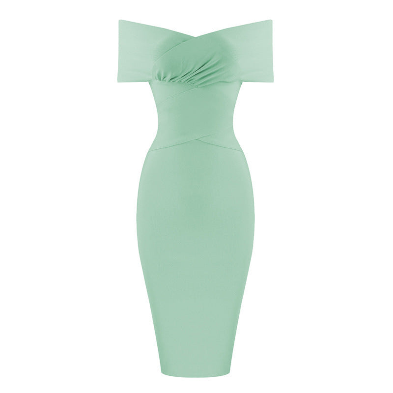 Elegant Slim-fit Off-shoulder Bandage One-piece Dress