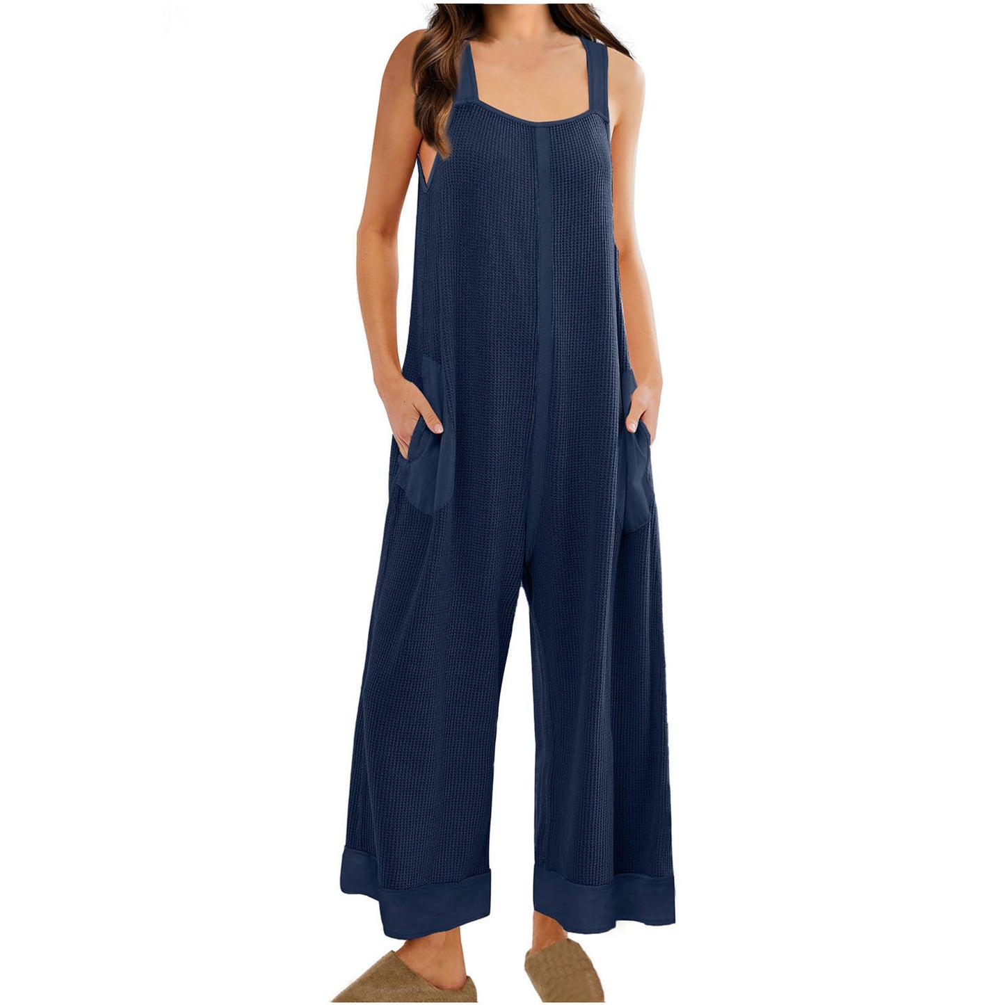 Women's Casual Loose Jumpsuit Sleeveless U-neck One-piece