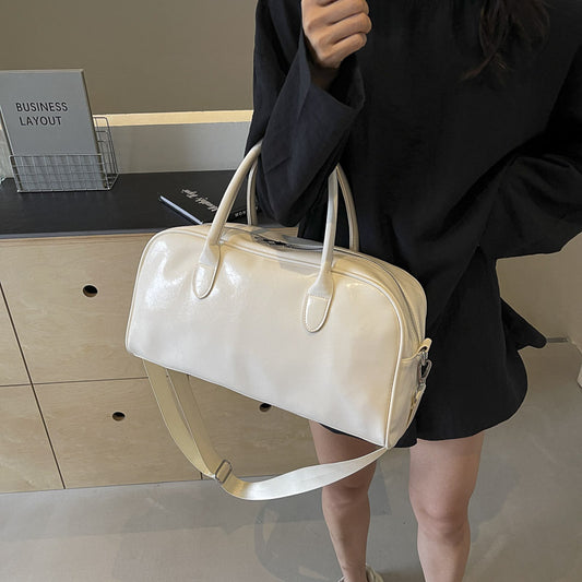 Travel Women's Lightweight Storage PU Leather Large Capacity Outing Luggage Bag