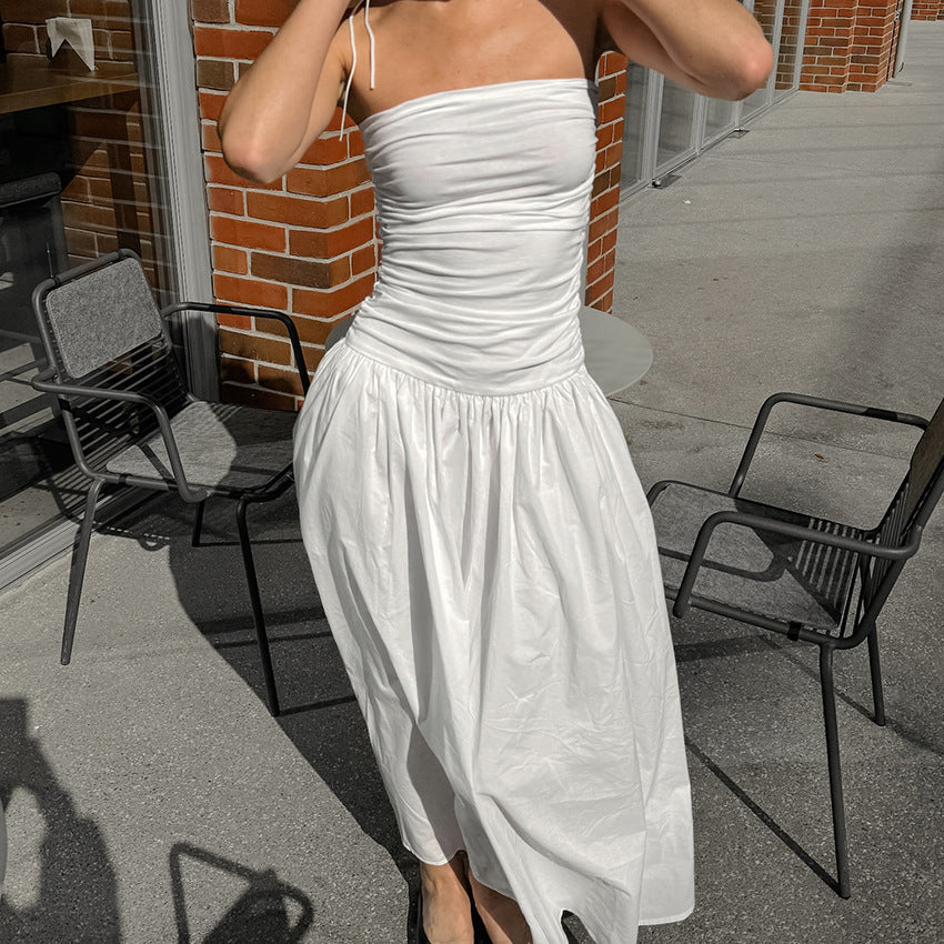 Autumn White European Flower Dress
