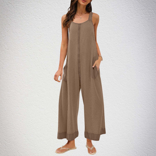 Women's Casual Loose Jumpsuit Sleeveless U-neck One-piece