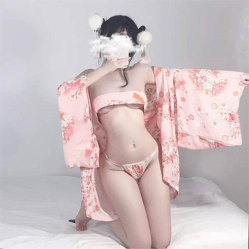 Japanese Style Printing Thin Kimono Uniform