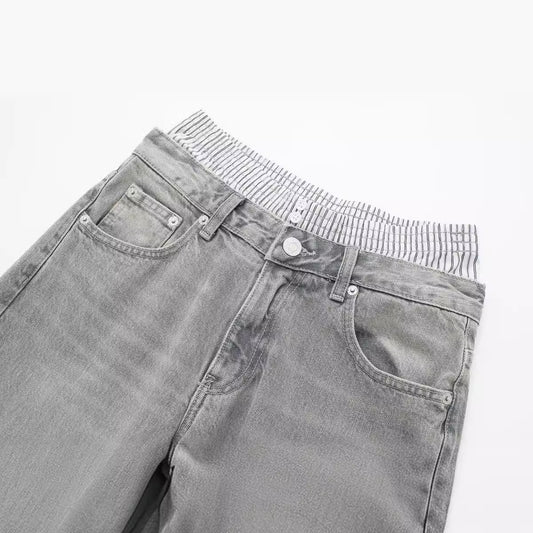 Fashion Low Waist Boxer Wide Leg Jeans