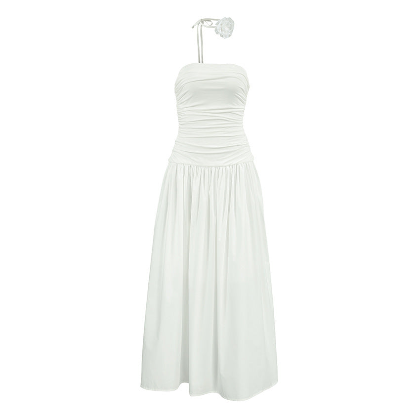 Autumn White European Flower Dress