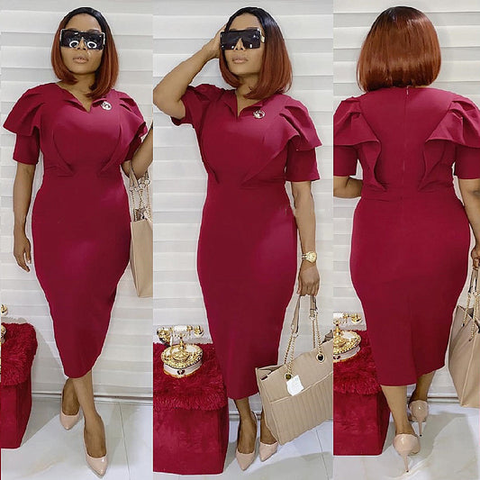 Women's Solid Color Temperament Commute Sheath Dress