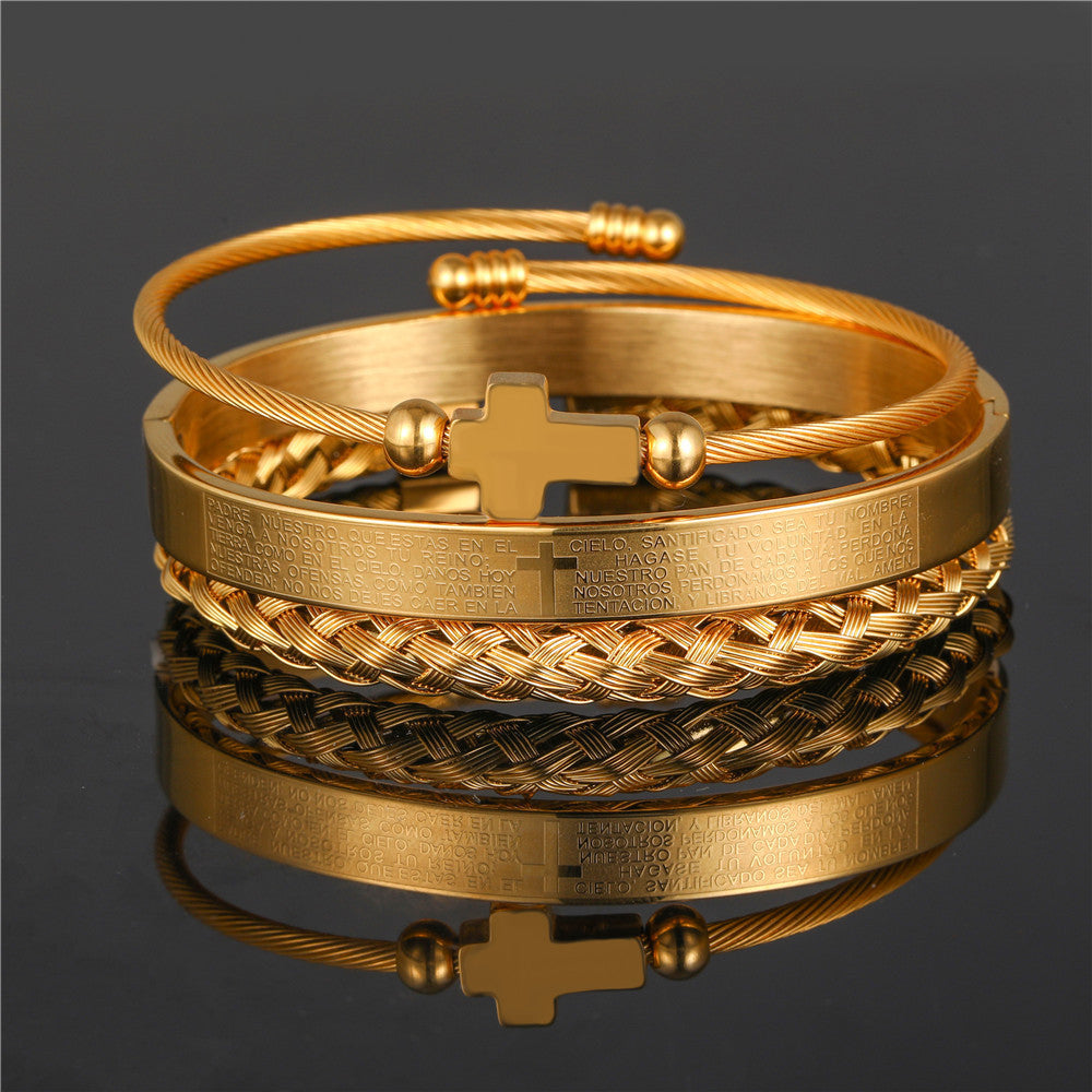 Titanium Steel Bracelet Suit Punk Creative Personality Roman