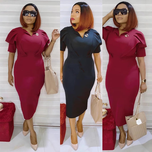 Women's Solid Color Temperament Commute Sheath Dress